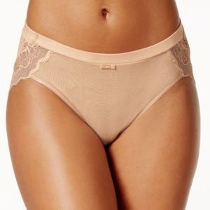 Bali Cotton Desire Sheer Lace Hipster Panties M XL